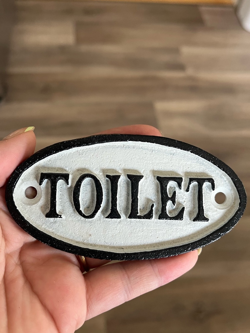 Cast iron Toilet Sign for washroom door